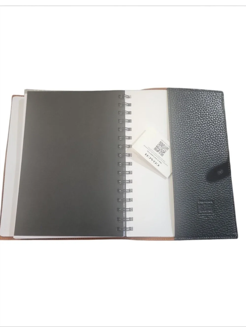 Coach X Disney Mickey Mouse Black Pebble Leather Notebook Journal Cover NWT